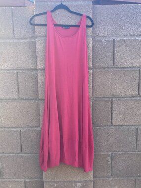 Eileen Fisher pink sleeveless stretch rayon a-line dress size M